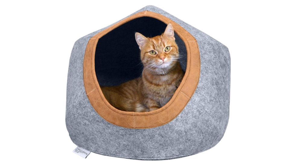 Kitty City Felt Round Bed, Warm and Cozy Cat Bed